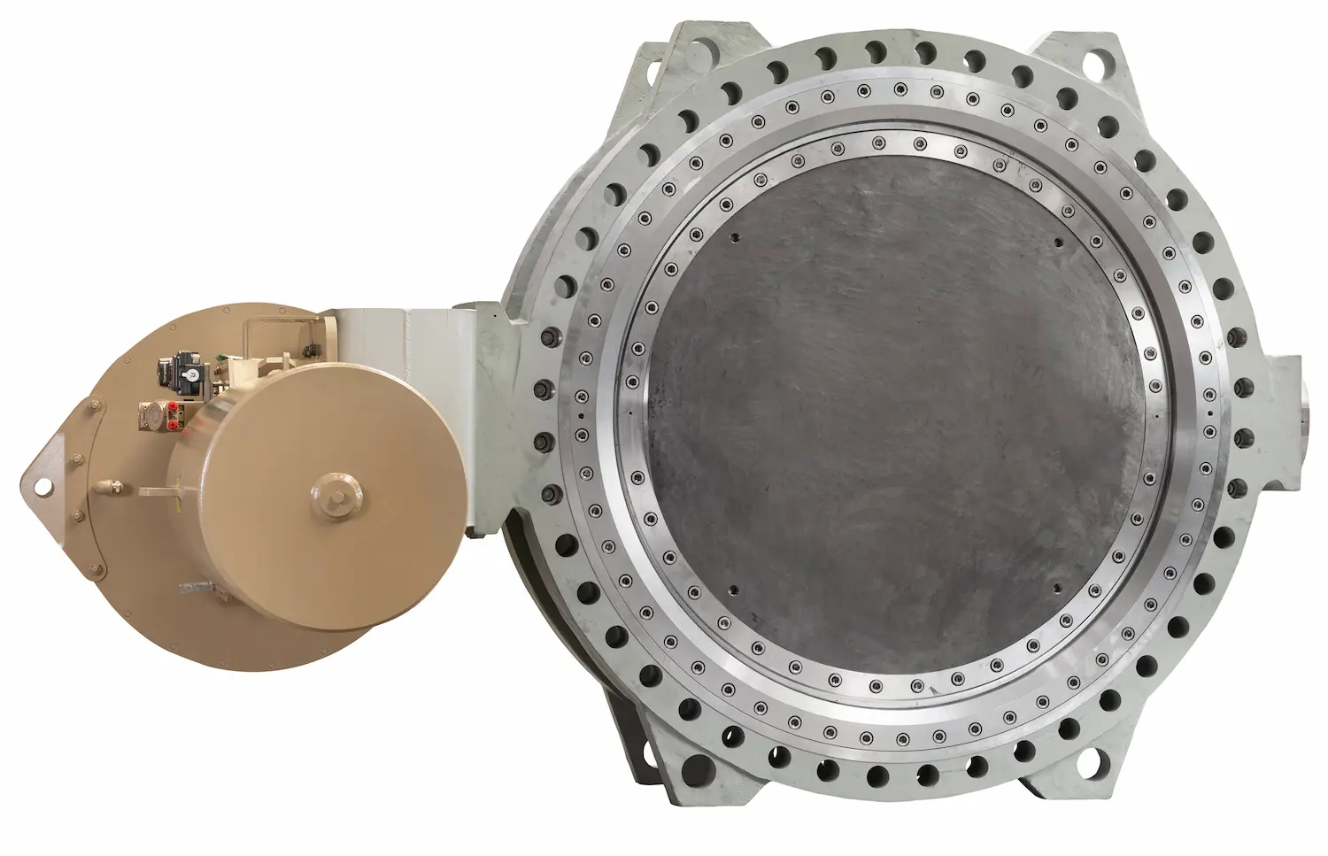 Imagem de um dos tipos de válvula de controle, do tipo borboleta.